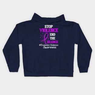 Stop violence end the silence Kids Hoodie